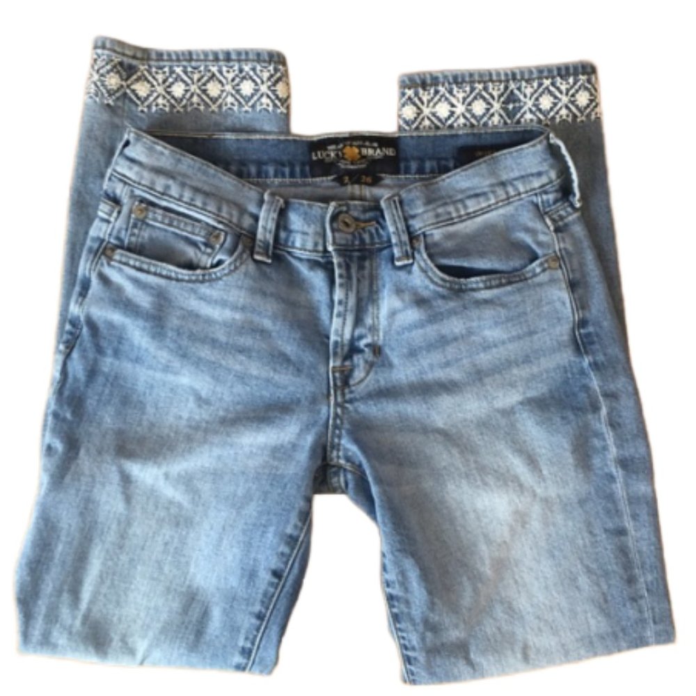 Lucky Brand Sweet Crop Embroidered Size 2/26